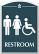 Restroom, with Male/Female/ISA Handicapped Graphic Braille Sign