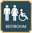 Restroom, with Male/Female/ISA Handicapped Graphic Braille Sign