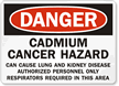 Danger Cadmium Cancer Hazard Disease Sign