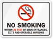 No Smoking Within 20 Feet Sign