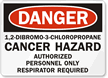 Cancer Hazard Respirator Required Sign