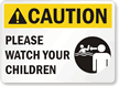 Caution! Please Watch Your Children Pool Sign