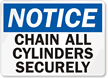Notice Chain Cylinders Securely Sign