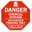 Danger: Chemical Storage, Authorized Persons only Sign