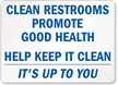 Clean Restrooms Promote Good Health Sign