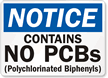 Notice: Contains No PCBs (Polychlorinated Biphenyls)