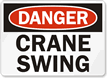 Danger Crane Swing Sign