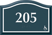 Santera HT Room Number Sign w/Border, 4 in. x 6 in.