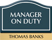 Santera HT Manager On Duty Sign w/Border, 6.5 in. x 8.5 in.