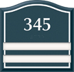 Santera HT Room Number Sign - 2 Slot w/Border, 5.75 in. x 6