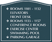 Santera HT Directional Sign w/Border, 13 in. x 16 in.