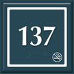 Custom Room Number Sign with No Smoking Symbol