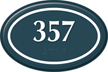 Custom Oval Shaped Room Number Sign with Border