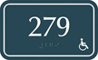 Custom Room Number Sign with Handicap Symbol