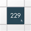 Custom Room Number Sign with Handicap Symbol