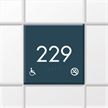 Room Number Sign With Handicap, No Smoking Symbol