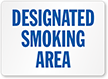 Designated Smoking Area (blue text)