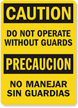 Caution/Precaucion Do Not Operate Sign Bilingual