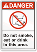 Do Not Smoke Eat or Drink Sign