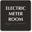 Electric Meter Room Tactile Touch Braille Engraved Sign