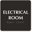 Electrical Room Tactile Touch Braille Engraved Door Sign
