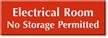 Electrical Room No Storage Permitted Select-a-Color Engraved Sign
