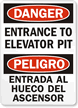 Entrance to Elevator Pit Sign