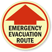 Emergency Evacuation Route with Arrow Sign
