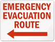 Emergency Evacuation Route Sign