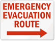 Emergency Evacuation Route Sign