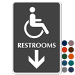 Accessible Pictograms Engraved Sign with Down Arrow