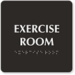 Exercise Room Tactile Touch Braille Engraved Door Sign