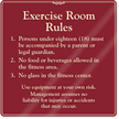Exercise Room Rules Sign