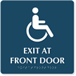 Exit Front Door Tactile Touch Braille Engraved Sign