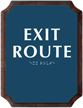 Exit Route Braille TactileTouch Wooden Plaque