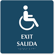 Exit, Salida Tactile Touch Braille Bilingual Engraved Sign