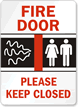 Fire Door Please Keep Closed Sign