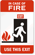 Fire Elevators Out of Service (tri-flame) Sign