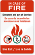 When Fire Elevators Out of Service Sign