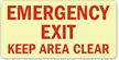 Emergency Exit Keep Area Clear (horizontal)