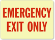 Emergency Exit Only Sign