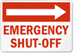 Emergency Shut Off Sign