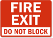 Fire Exit Block Sign