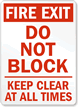 Fire Exit Do Not Block Sign