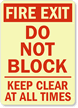 Fire Exit Do Not Block Sign