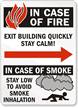 In Case Fire Exit Building Quickly Sign