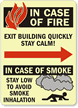 In Fire Exit Building Quickly Sign