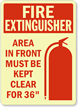 Fire Extinguisher Area Must Keep Clear Sign