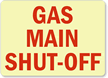 Gas Main Shut Off Sign