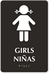 Tactile Touch Braille Bilingual Engraved Sign for Girls